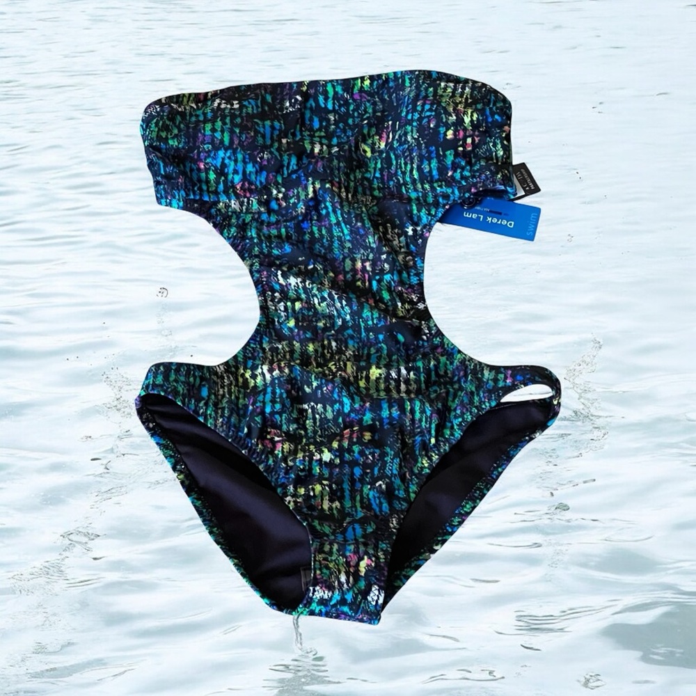 Derek Lam for DesigNation Swimsuit Nightshade Multi Monokini Swimwear Size S New - Picture 3 of 12